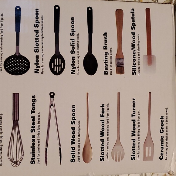 15 Piece Kitchen Utensils In White Ceramic Jar - Picture 4 of 4